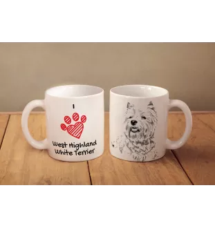 West Highland White Terrier, Westie - tasse avec chien, une tasse adorable avec une illustration, un cadeau avec votre photo de la marque Art-Dog