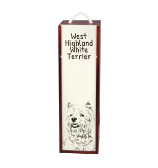West Highland White Terrier, Westie, Westy - wine box with a dog, alcohol box with graphics, personalized gift box from the Art-Dog brand
