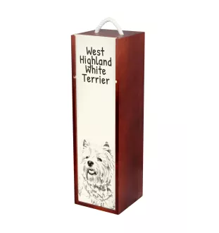 West Highland White Terrier, Westie, Westy - wine box with a dog, alcohol box with graphics, personalized gift box from the Art-Dog brand