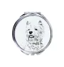 West Highland White Terrier, Westie - miroir de poche avec chien, miroir personnalisé pour sac à main, miroir compact avec impression de la marque Art-Dog
