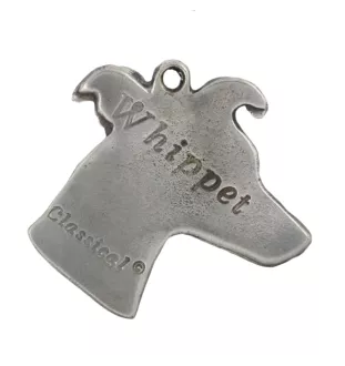 Whippet, Lévrier whippet - Porte-clés argenté avec chien, décoration de sac à main, pendentif de sac à dos par la marque Art-Dog