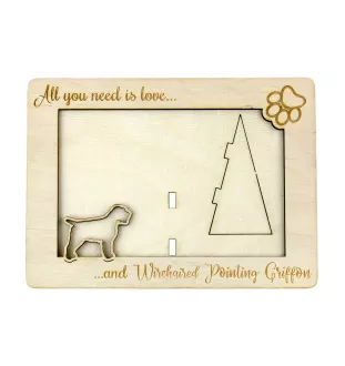 Griffon Korthals, Französischer Rauhhaariger Vorstehhund  - Fotorahmen, gravierter Holzrahmen, ein schönes Gadget für den Hundeliebhaber von Art-Dog