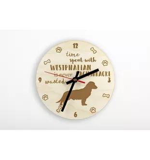Westphalian Dachsbracke,  Westphalian Hound - clock with a dog, wooden clock, wall clock for dog lovers, clock for desk and shelf, Art-Dog