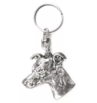 Whippet, Lévrier whippet - Pendentif chien argenté, décoration de sac à main, pendentif sac à dos par la marque Art-Dog