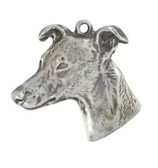 Whippet, Kleiner Englischer Windhund - Versilberte Hund Anhänger, Handtasche Dekoration, Rucksack-Anhänger von Art-Dog Marke