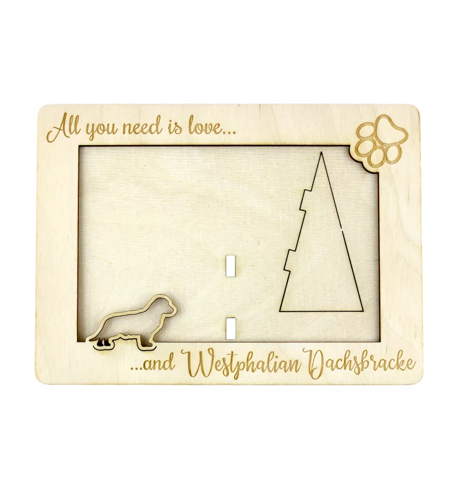 Basset de Westphalie, Westphalian Dachsbracke - Cadre photo, cadre en bois gravé, un joli gadget pour l'amoureux des chiens par Art-Dog