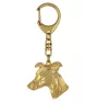 Whippet, Lévrier whippet - Porte-clés doré avec chien, décoration de sac à main, accessoire de luxe de la marque Art-Dog