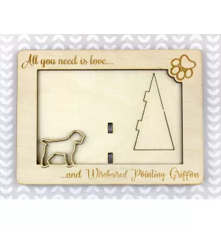 Griffon Korthals, Französischer Rauhhaariger Vorstehhund  - Fotorahmen, gravierter Holzrahmen, ein schönes Gadget für den Hundeliebhaber von Art-Dog