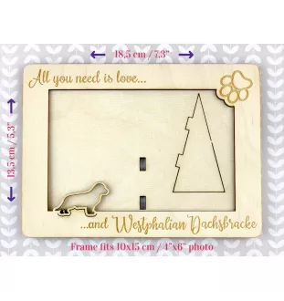 Westfalski gończy krótkonożny ramka na zdjęcie ze sklejki Art-Dog