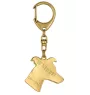 Whippet - Gilded key ring with dog in gift box, handbag decoration, luxury accessory by Art-Dog brand