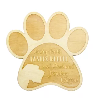 Wirehaired Pointing Griffon, Korthals Griffon - Mug coaster, engraved coaster with dog, gift for dog lover by Art-Dog brand