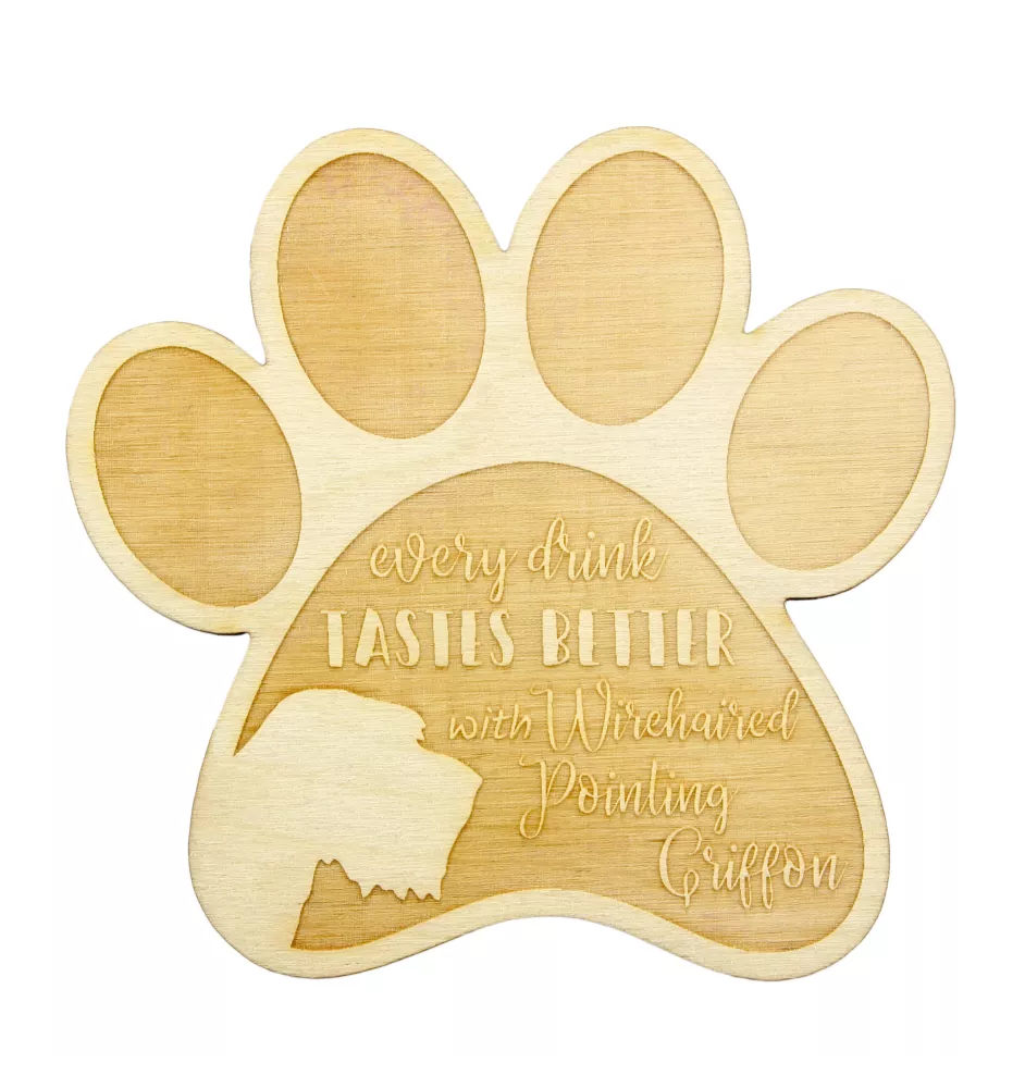 Griffon Korthals, Griffon d'arrêt à poil dur Korthals - Sous-verre mug, sous-verre gravé avec chien, cadeau pour amoureux des chiens par la marque Art-Dog