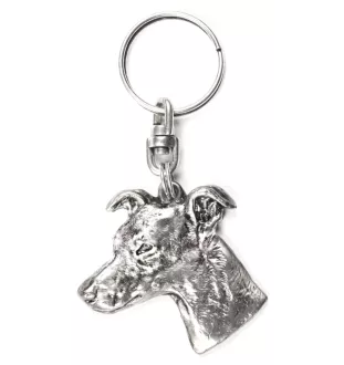 Whippet - Silver-plated pendant with a dog in a decorative box, handbag decoration, backpack pendant by Art-Dog brand