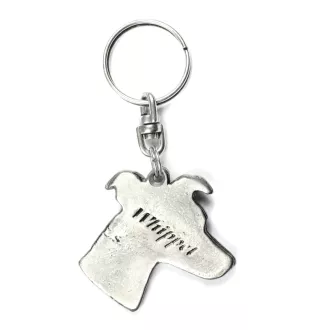 Whippet, Lévrier whippet - Pendentif argenté avec un chien dans une boîte décorative, décoration de sac à main, pendentif de sac à dos par la marque Art-Dog