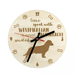 Basset de Westphalie, Westphalian Dachsbracke - horloge avec chien, horloge en bois avec gravure, horloge personnalisée par Art-Dog