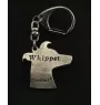Whippet, Kleiner Englischer Windhund - Versilberter Schlüsselanhänger mit Hund in einer Geschenkbox, Handtaschenschmuck, Rucksackanhänger der Marke Art-Dog