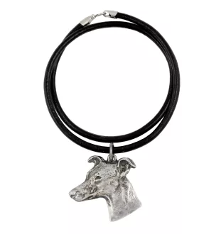Whippet - Necklace with dog, silver-plated pendant for dog fan, unique jewelry by Art-Dog brand