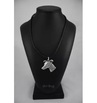Whippet, Lévrier whippet - collier avec un chien, pendentif en plaqué argent pour les fans de chiens, bijoux uniques de la marque Art-Dog