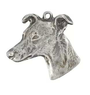 Whippet, Kleiner Englischer Windhund - Halskette mit Hund, versilberter Anhänger für Hundefans, einzigartiger Schmuck der Marke Art-Dog