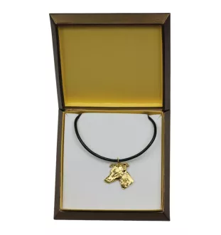 Whippet, Lévrier whippet - Collier de chien dans une boîte cadeau, pendentif plaqué or pour les fans de chiens, bijoux remarquables par Art-Dog