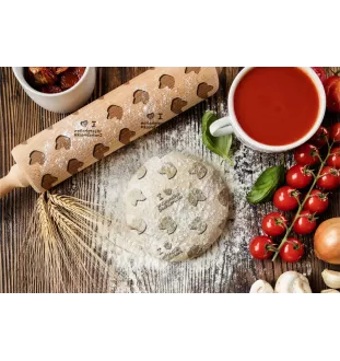 Westphalian Dachsbracke,  Westphalian Hound - patterned rolling pin with a dog, rolling pin for dough and ceramics, a gift for a pastry chef from the Art-Dog brand