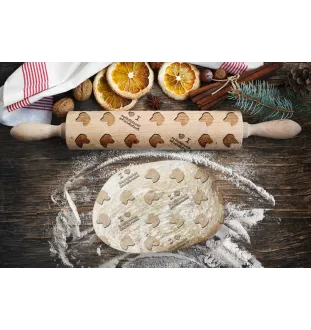 Westphalian Dachsbracke,  Westphalian Hound - patterned rolling pin with a dog, rolling pin for dough and ceramics, a gift for a pastry chef from the Art-Dog brand