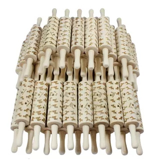 Westphalian Dachsbracke,  Westphalian Hound - patterned rolling pin with a dog, rolling pin for dough and ceramics, a gift for a pastry chef from the Art-Dog brand