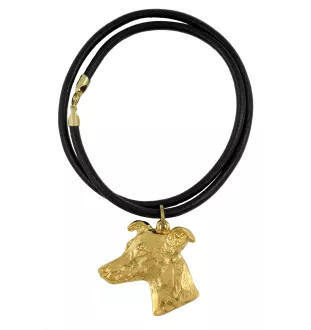 Whippet, Kleiner Englischer Windhund - Hundehalsband, vergoldeter Anhänger für Hundefans, einzigartiger Schmuck der Marke Art-Dog