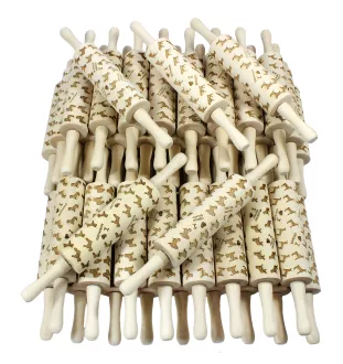 Westphalian Dachsbracke,  Westphalian Hound - patterned rolling pin with a dog, rolling pin for dough and ceramics, a gift for a pastry chef from the Art-Dog brand