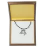Whippet, Lévrier whippet - Collier de chien dans une boîte cadeau, médaillon argenté pour fan de chien, pendentif remarquable de la marque Art-Dog