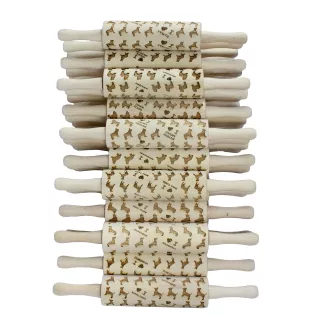 Westphalian Dachsbracke,  Westphalian Hound - patterned rolling pin with a dog, rolling pin for dough and ceramics, a gift for a pastry chef from the Art-Dog brand