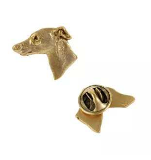 Whippet, Lévrier whippet - Broche de chien dans une boîte décorative, épingle élégante en plaqué or, épingle de veste de la marque Art-Dog