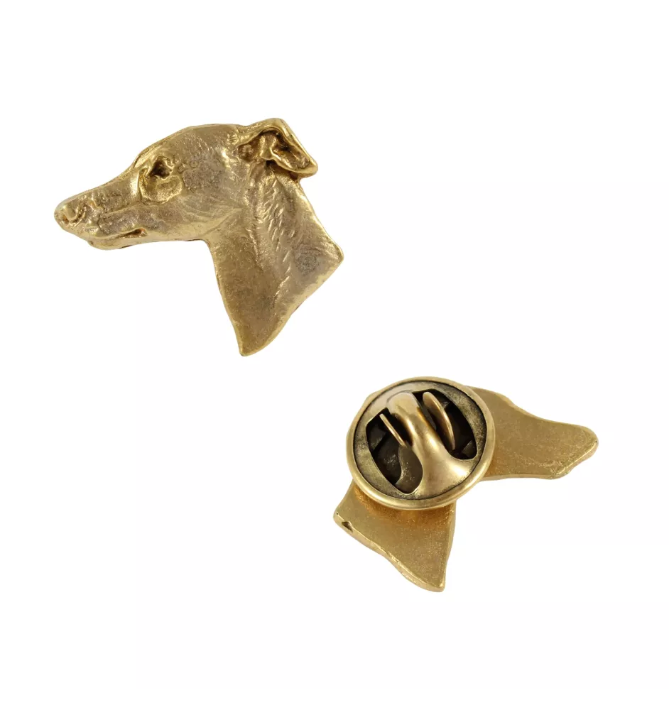 Whippet pin pozłocony w pudełku Art-Dog