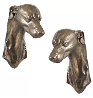 Whippet, Lévrier whippet - Statue de chien, buste suspendu, décoration unique pour les amoureux des chiens par la marque Art-Dog