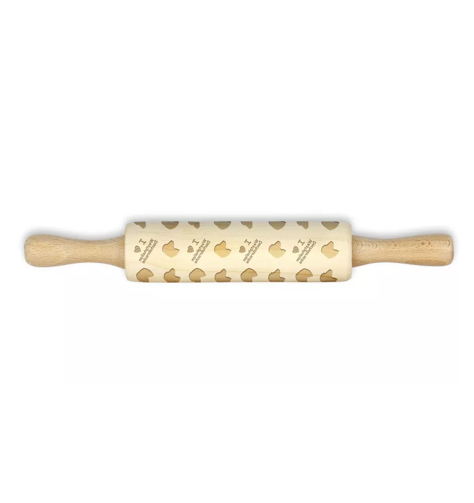 Westphalian Dachsbracke,  Westphalian Hound - small rolling pin with a dog pattern, a rolling pin for children's dough, decorating ceramic clay by Art-Dog brand