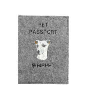 Whippet - Dog passport case, document case, gift for the traveller from the Art-Dog brand