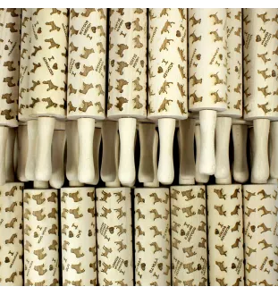 Basset de Westphalie, Westphalian Dachsbracke - petit rouleau à motifs de chien, rouleau à pâtisserie pour enfant, décoration en argile céramique de la marque Art-Dog