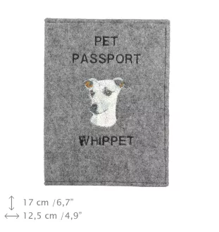 Whippet - Dog passport case, document case, gift for the traveller from the Art-Dog brand