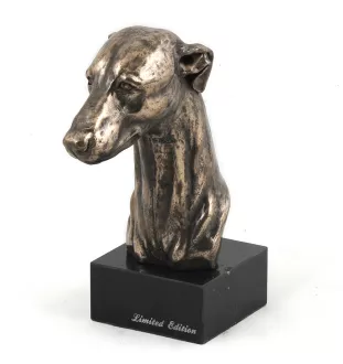 Whippet, Lévrier whippet - Statue de chien, buste sur socle en pierre, sculpture, trophée pour exposition canine par la marque Art-Dog
