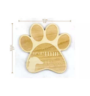 Whippet, Kleiner Englischer Windhund - Tasse Untersetzer, graviert Untersetzer mit Hund, Geschenk für Hundeliebhaber von Art-Dog Marke
