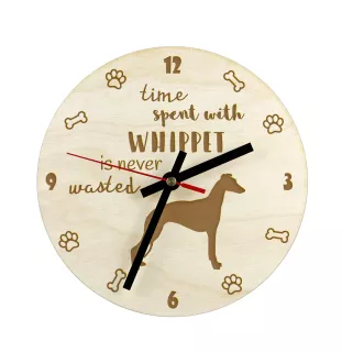Whippet, Lévrier whippet - horloge avec chien, horloge en bois avec gravure, horloge personnalisée par Art-Dog