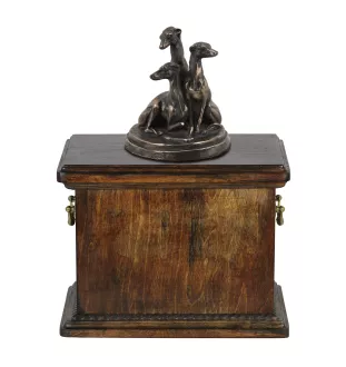 Whippet, Lévrier whippet - une urne pour les cendres d'un chien, une urne avec une statuette, une urne élégante de style classique de la marque Art-Dog