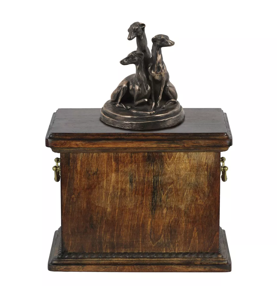 Whippet - urn for the ashes of a dog, urn with a statuette, elegant urn in the classic style of the Art-Dog brand