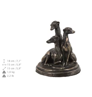 Whippet - urn for the ashes of a dog, urn with a statuette, elegant urn in the classic style of the Art-Dog brand