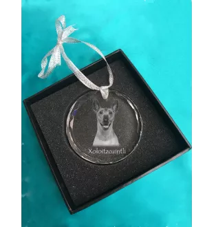 Nagi pies meksykański medal kryształowy z psem Art-Dog