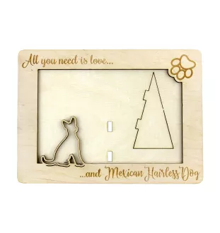 Mexikanischer Nackthund, Xoloitzcuintle, Xolo, Tepeizeuintli - Fotorahmen, gravierter Holzrahmen, ein schönes Gadget für den Hundeliebhaber von Art-Dog