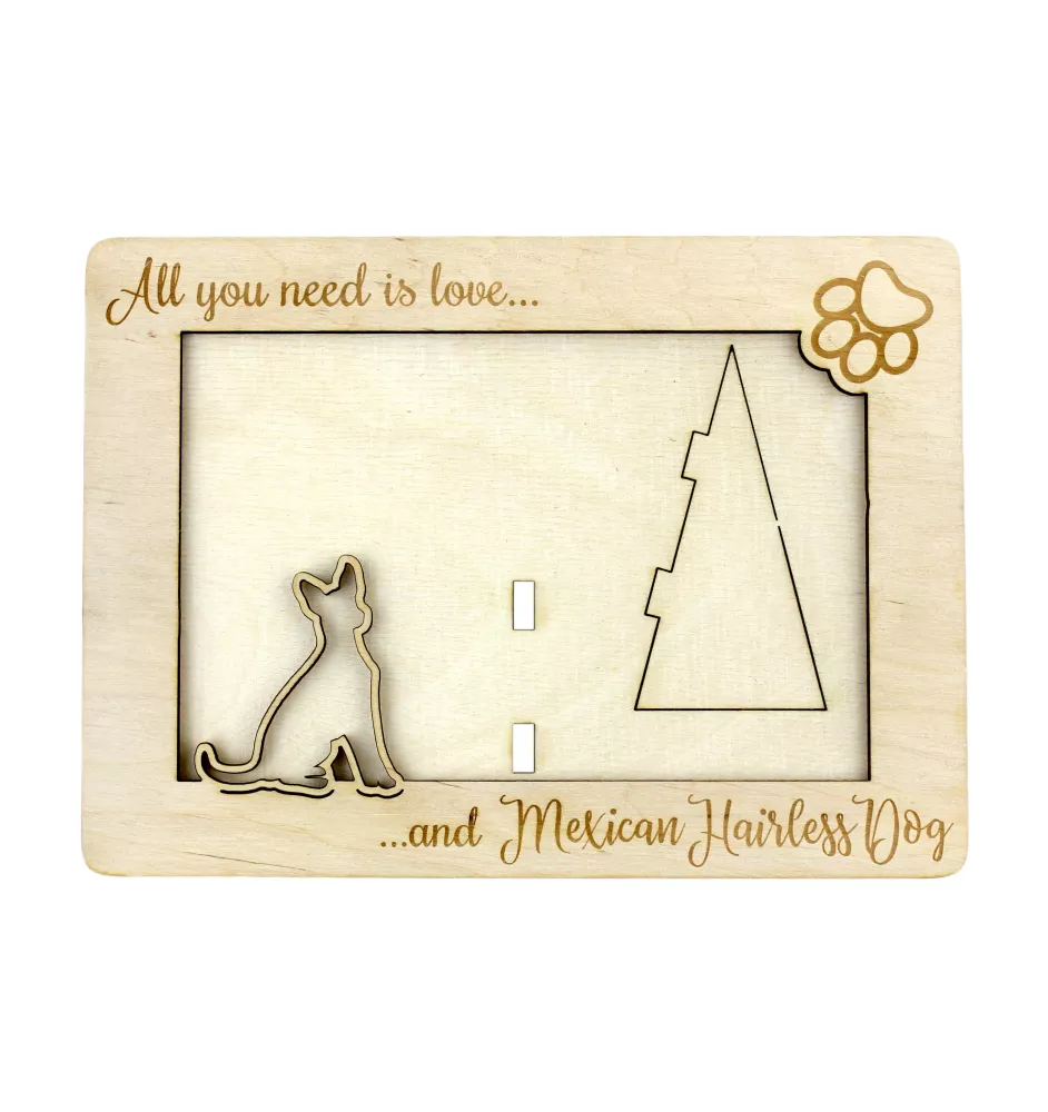 Mexikanischer Nackthund, Xoloitzcuintle, Xolo, Tepeizeuintli - Fotorahmen, gravierter Holzrahmen, ein schönes Gadget für den Hundeliebhaber von Art-Dog