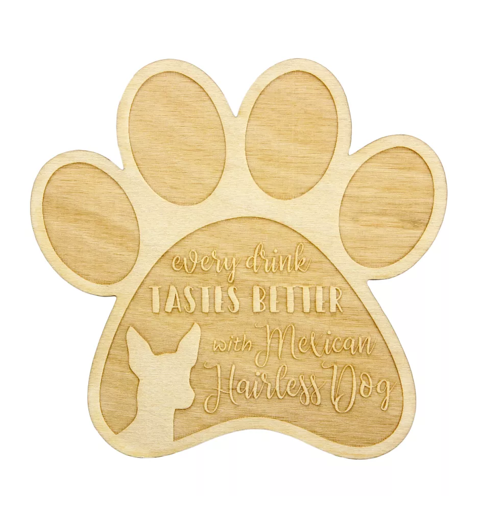 Nagi pies meksykański podkładka pod kubek ze sklejki Art-Dog