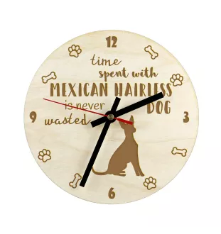 Xoloitzcuintle, Xolo, Chien nu mexicain, Chien nu du Mexique - horloge avec chien, horloge en bois avec gravure, horloge personnalisée par Art-Dog