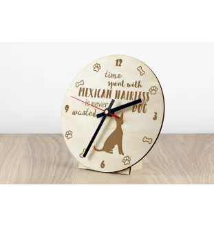 Xoloitzcuintle, Xolo, Chien nu mexicain, Chien nu du Mexique - horloge avec chien, horloge en bois avec gravure, horloge personnalisée par Art-Dog